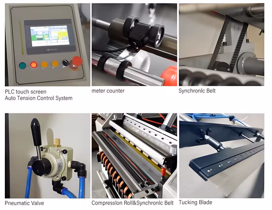 China Supplier Automatic Kitchen Household Aluminium Foil Baking Paper Silicon Paper Thermal Paper Cling Film Jumbo Roll Rewinder Slitting Rewinding Machine